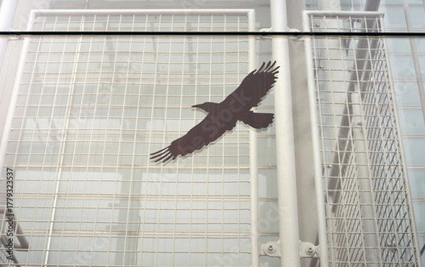 Obraz Bird protection sticker on a building with glass facade