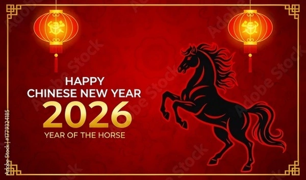 Obraz chinese new year greeting card with horse