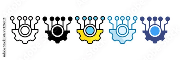 Obraz Digital Transformation Icon Set Multiple Style Collection