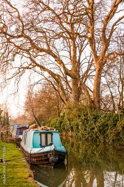 Fototapeta Narrowboats Oxford, UK