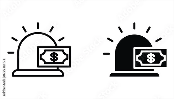 Fototapeta Emergency Fund Icon set. Financial aid management. Save savings. Vector illustration for web design isolated on white background.