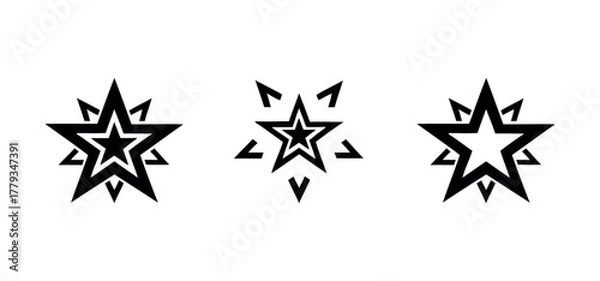 Fototapeta Set of Modern Star Logo, Tattoo, and Icon Vector Designs
