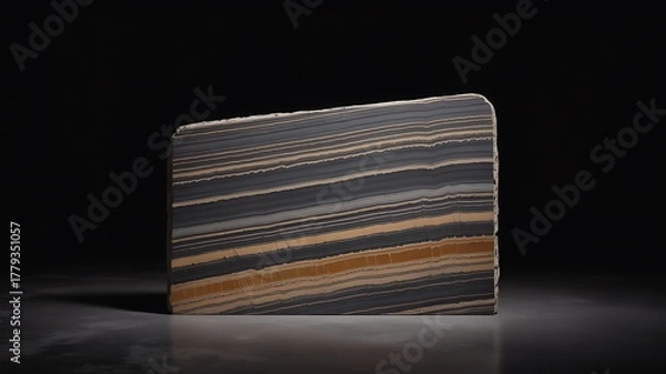 Obraz Detailed Geological Strata Formation Showing Distinct Layers of Sediment