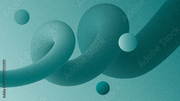 Fototapeta Abstract background gradient Transformative Teal motion twisted liquid line shape