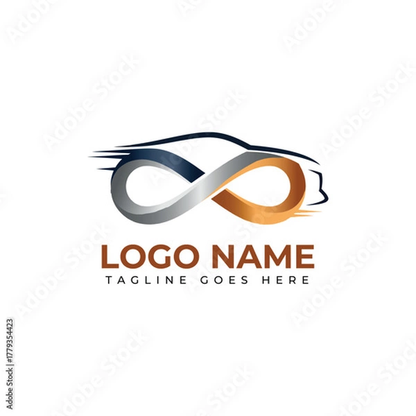 Obraz Sleek infinity car logo design symbolizing endless automotive possibilities and modern transportation solutions