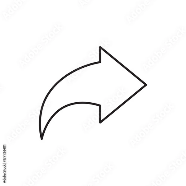 Fototapeta Simple Arrow Right Forward Direction Line Icon