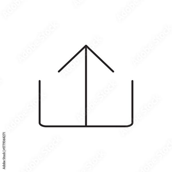 Fototapeta Simple Arrow Up Upload Outline Icon