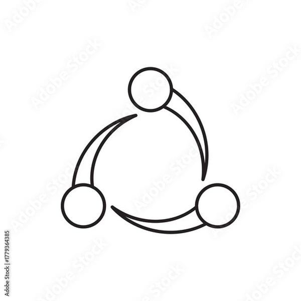 Fototapeta Circular Social Share Network Outline Icon