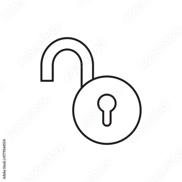 Fototapeta Padlock Unlock Open Security Outline Icon