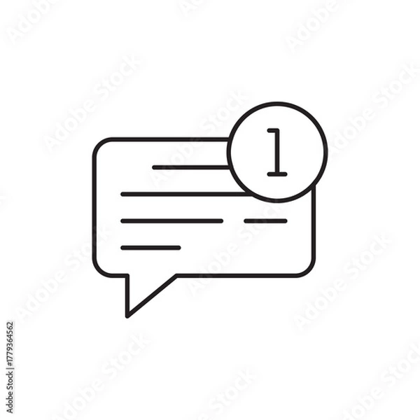 Fototapeta Unread Message Notification Thin Line Icon