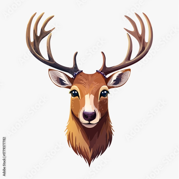 Fototapeta 2D animation style Reindeer isolated on white