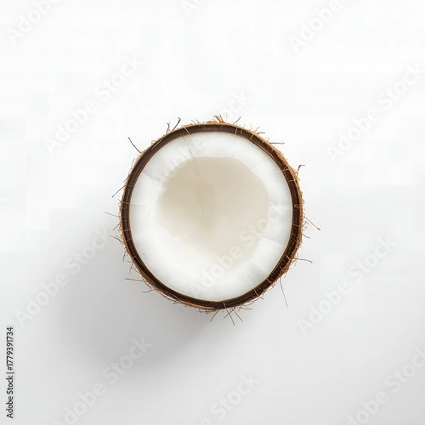 Obraz coconut on white background Top view