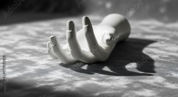 Obraz Mão destacada sobre superfície de espelho