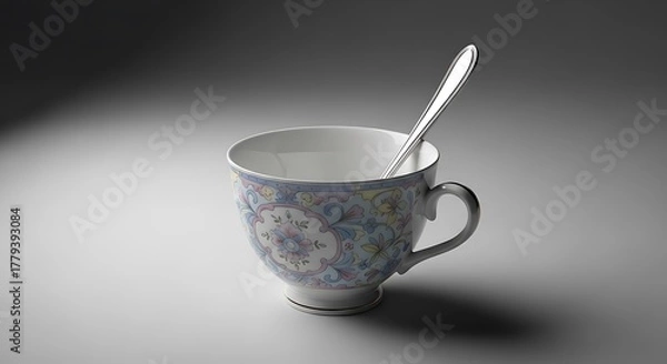 Fototapeta Teacup with Spoon, No Tea