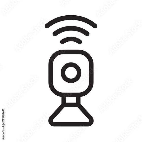 Fototapeta Smart Sensor Icon, Outline Wireless IoT and Data Collection Symbol