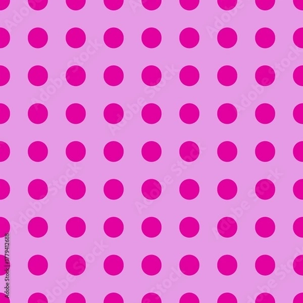 Fototapeta Pink Polka Dot Seamless Pattern - Seamless dot in pink wrapping paper- Pink polka dot seamless background- Seamless and scalable dot design 