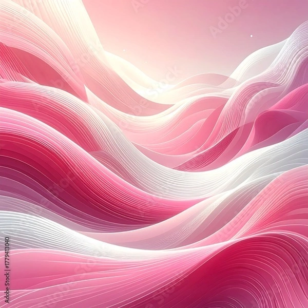 Obraz Abstract flowing design with layered pink, white, and soft light