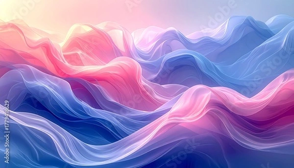 Obraz Abstract, flowing, layered fabric in shades of pink, blue and purple