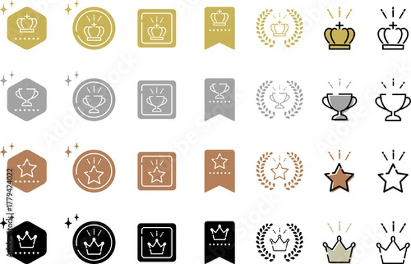 Fototapeta シンプルなランキングのアイコン素材セット / vector eps