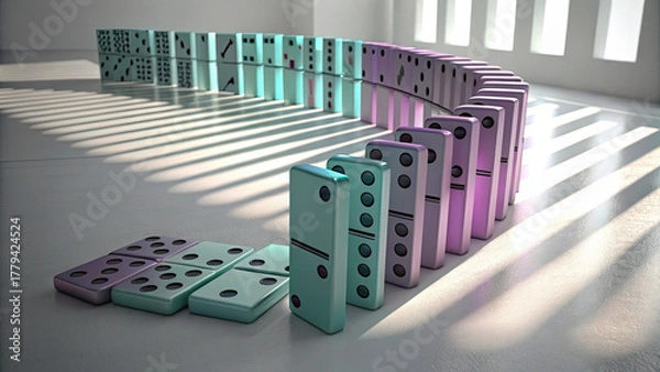 Obraz Domino Effect: Colorful Gradient Chain