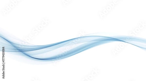 Fototapeta Abstract flowing blue wave of light against a dark background