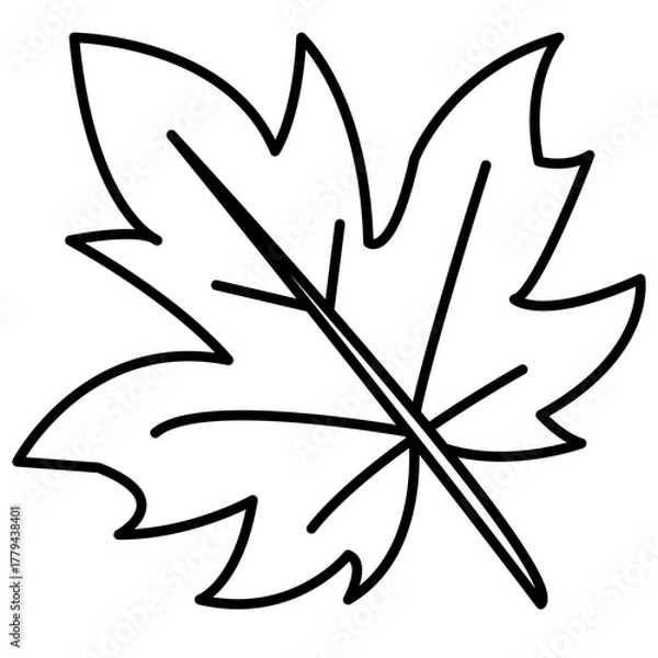 Obraz red autumn maple leaf vector illustration