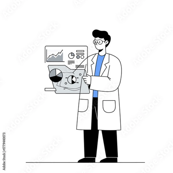 Fototapeta Scientist Analyzing Data A Modern Illustration of Scientific Research and Analysis