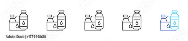 Fototapeta Material icon set outline multistyle vector illustration concept