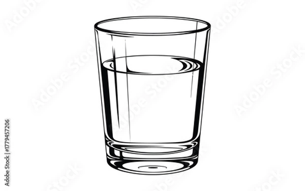 Fototapeta Vectorized water bottle for print, Decoration, sketch, wallpaper