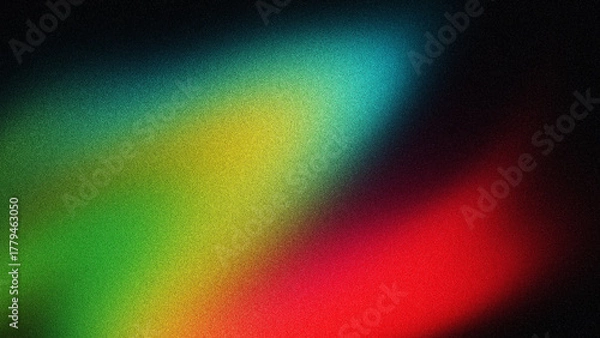 Fototapeta Blue magenta pink red orange purple black colors on dark grainy gradient background, abstract noise texture backdrop poster banner cover design