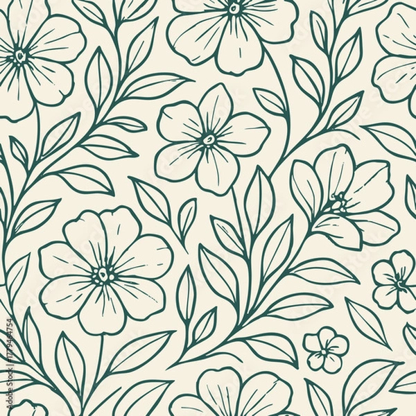 Fototapeta seamless pattern with flowers