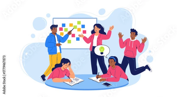 Fototapeta Teamwork And Collaboration: Illustrating Creative Meetings And Innovative Solutions For Projects