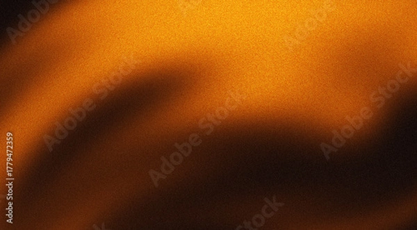 Fototapeta Retro glowing orange black gradient background with wave light texture, and grainy noise effect abstract banner backdrop poster design