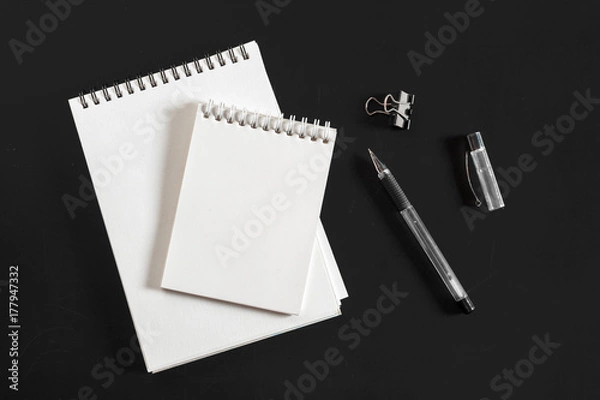 Fototapeta Top view spiral notebook