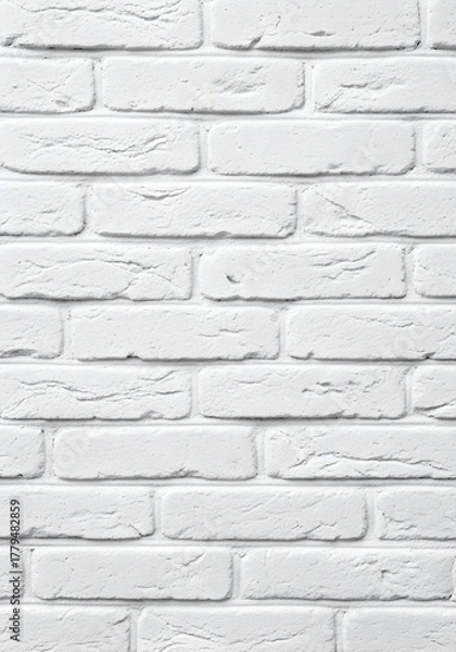 Fototapeta [Generative AI] 흰색 벽돌 벽 텍스처 배경
