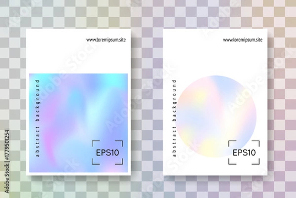 Fototapeta Iridescent Fluid. Digital Design. Pearlescent Shape. Crystal Effect. Blue Minimal Cover. Geometry Pattern. Colourful Prism Backdrop. Purple Iridescent Fluid