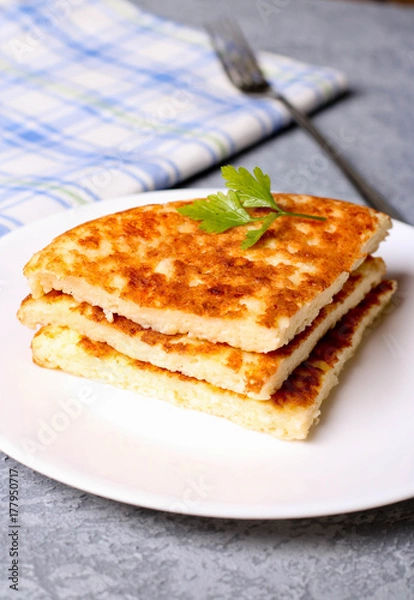 Obraz omelet with cheese, close up, vertical