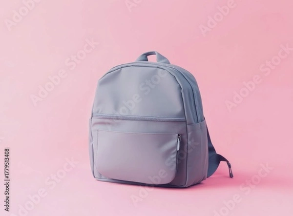 Fototapeta pink backpack isolated on white