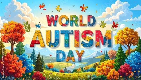 Obraz Autumnal landscape, puzzle design