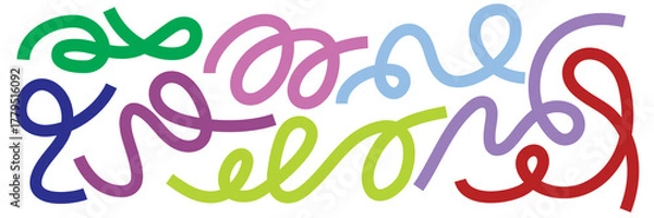 Obraz Vibrant Curly and Squiggly Line Art