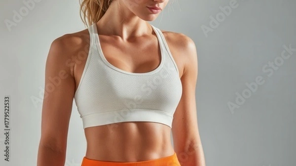 Fototapeta Close up womans defined abs 