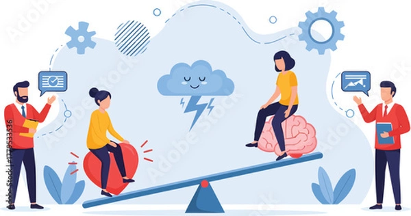 Obraz Emotional Versus Rational Decision Making Balance