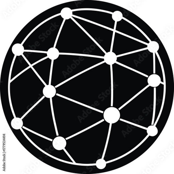 Obraz Global network connection line icon concept design vector illustration