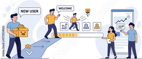 Fototapeta Onboarding New Users Through Digital Platforms