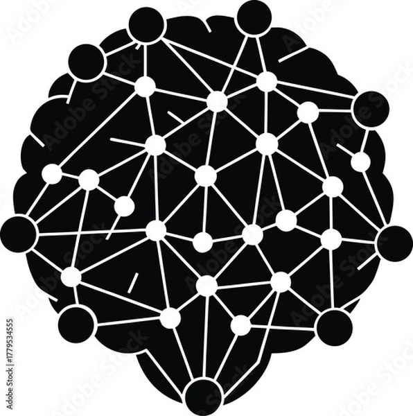 Obraz Artificial intelligence brain network icon for deep learning and neural systems