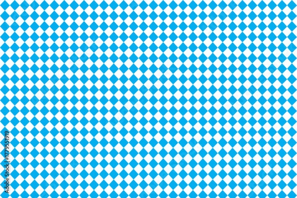 Fototapeta Traditional Oktoberfest Bavarian flag pattern with blue and white diamond design festive background for beer festival celebration in Germany
