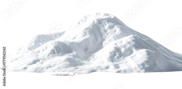 Obraz Realistic snow pile forming undulating mound on transparent background