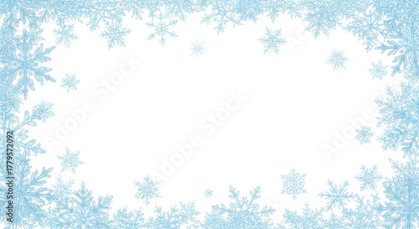 Fototapeta Snowflake border frame transparent background cutout png