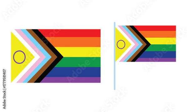 Fototapeta New intersex inclusive progress pride flag 2025. New inclusive and progressive intersex pride flag. vector illustration eps file. 