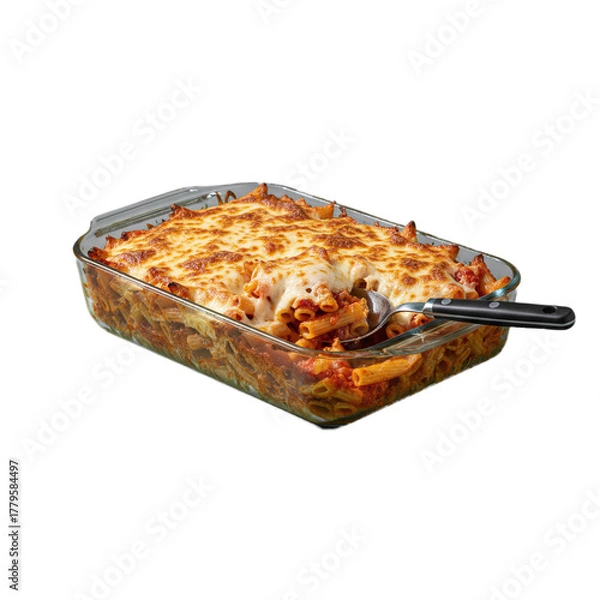 Fototapeta baked ziti isolated on transparent background